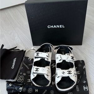 Chanel Black and White Sandals